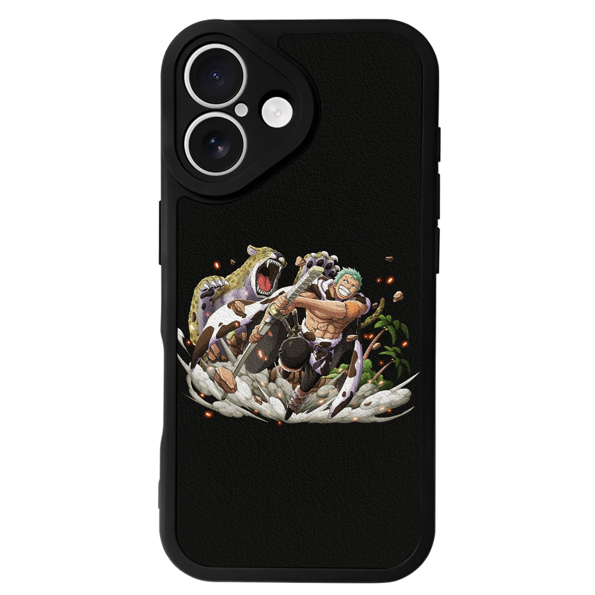 （画像用） ワンピース ロロノア・ゾロ ONE PIECE Roronoa Zoro 【iPhone 16シリーズ対応】シリコンスマホケース（レザー調） 材質：シリコン